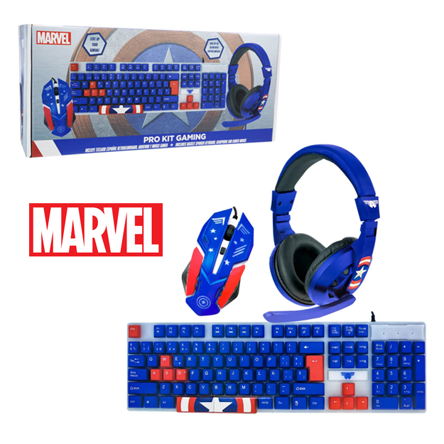 KIT GAMER CAPITAN AMERICA 3 EN 1